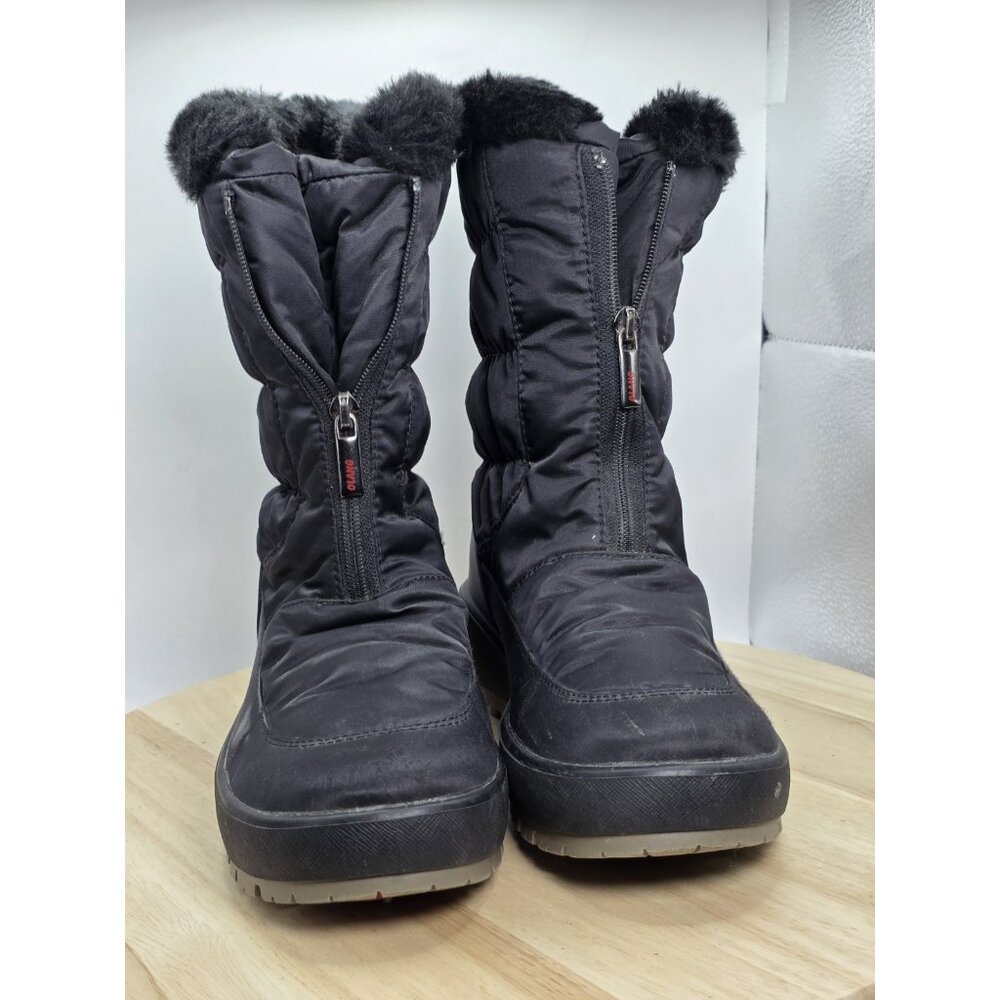 OLANG Size 7 Women's Winter Ski Snow Boots Insulated Black Faux-Fur Lining GRIP - Picture 2 of 11